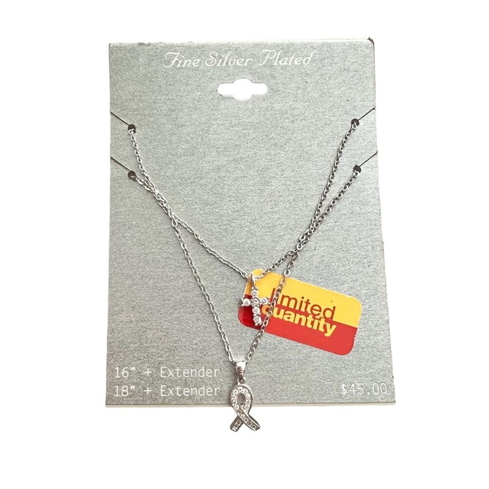 Fine silver plated Christian necklaces cross Christian fish rhinestone gift